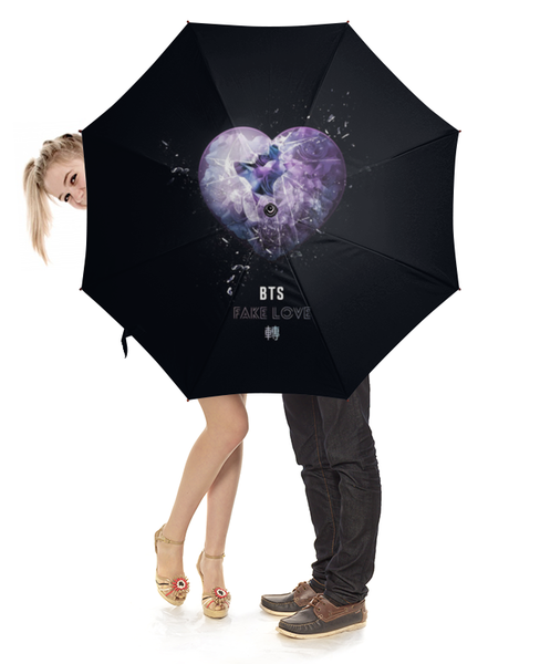 Заказать зонт в Москве. Зонт-трость с деревянной ручкой Группа BTS от weeert - готовые дизайны и нанесение принтов.