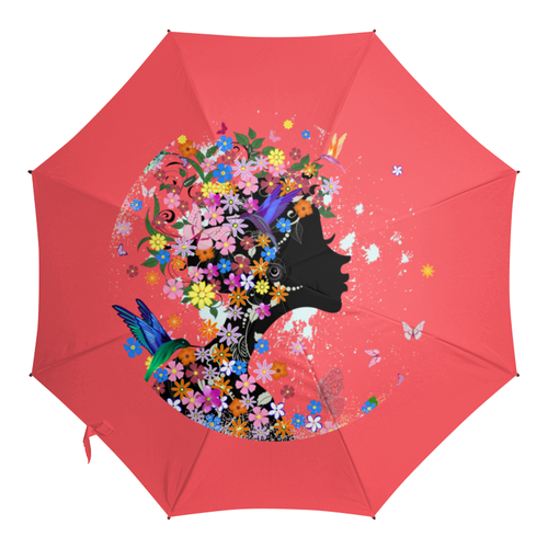 Заказать зонт в Москве. Зонт-трость с деревянной ручкой Девушка от Ирина - готовые дизайны и нанесение принтов.