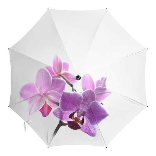 Заказать зонт в Москве. Зонт-трость с деревянной ручкой Орхидея от Оксана Музыка - готовые дизайны и нанесение принтов.