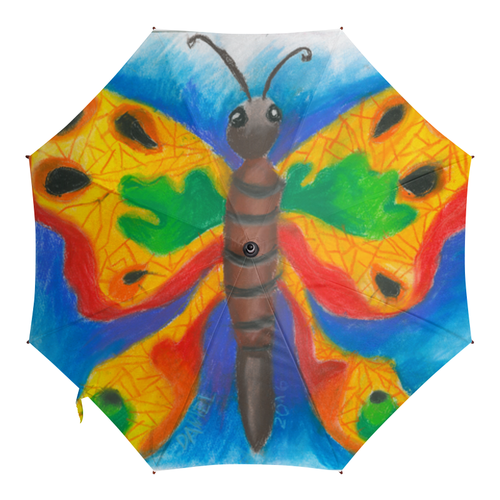 Заказать зонт в Москве. Зонт-трость с деревянной ручкой Butterfly от vicky.cristina@yahoo.com - готовые дизайны и нанесение принтов.