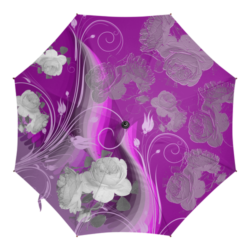 Заказать зонт в Москве. Зонт-трость с деревянной ручкой Мистерия белых роз. от Eva De Peron.  - готовые дизайны и нанесение принтов.