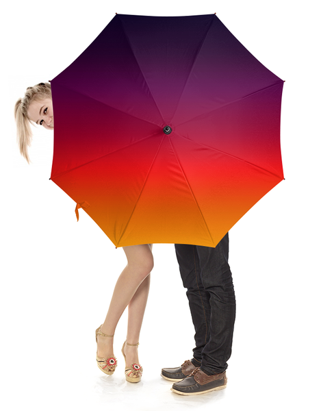 Заказать зонт в Москве. Зонт-трость с деревянной ручкой Плавное разноцветие от Leichenwagen - готовые дизайны и нанесение принтов.