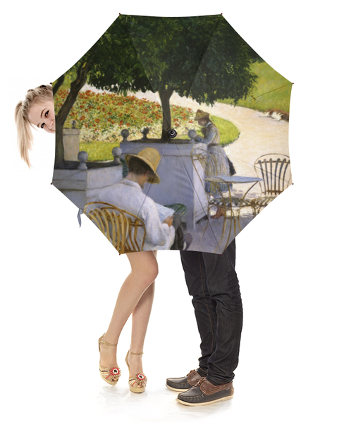 Заказать зонт в Москве. Зонт-трость с деревянной ручкой Апельсиновые деревья (Гюстав Кайботт) от trend - готовые дизайны и нанесение принтов.