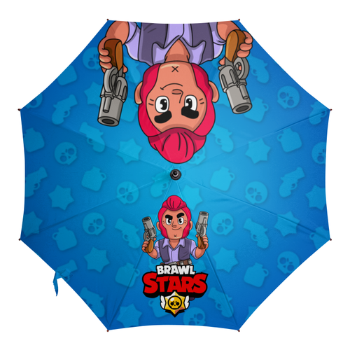 Заказать зонт в Москве. Зонт-трость с деревянной ручкой BRAWL STARS COLT от geekbox - готовые дизайны и нанесение принтов.