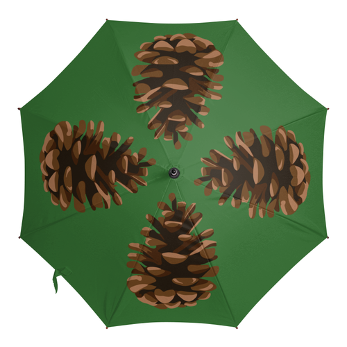 Заказать зонт в Москве. Зонт-трость с деревянной ручкой Шишка от Soluvel  - готовые дизайны и нанесение принтов.