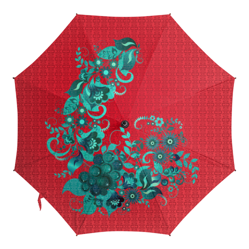 Заказать зонт в Москве. Зонт-трость с деревянной ручкой Цветочный узор от valezar - готовые дизайны и нанесение принтов.
