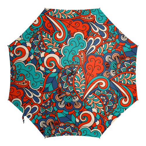 Заказать зонт в Москве. Зонт-трость с деревянной ручкой Дудл узор от Antaya - готовые дизайны и нанесение принтов.