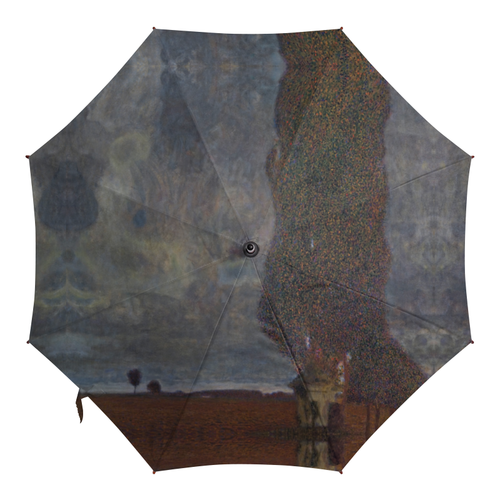 Заказать зонт в Москве. Зонт-трость с деревянной ручкой Большой тополь II (Густав Климт) от trend - готовые дизайны и нанесение принтов.