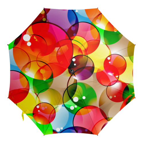 Заказать зонт в Москве. Зонт-трость с деревянной ручкой Пузыри от Nos  - готовые дизайны и нанесение принтов.