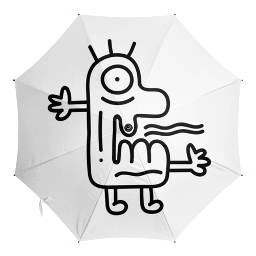 Заказать зонт в Москве. Зонт-трость с деревянной ручкой Strange Monster от sergeyluka - готовые дизайны и нанесение принтов.