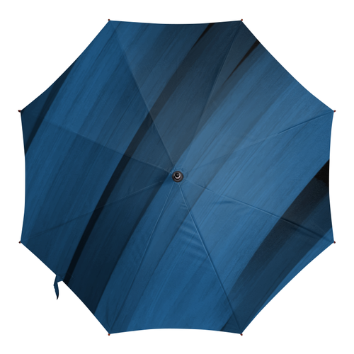 Заказать зонт в Москве. Зонт-трость с деревянной ручкой Синяя абстракция от BeliySlon - готовые дизайны и нанесение принтов.