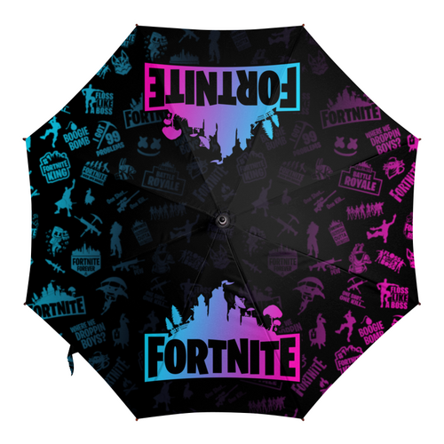 Заказать зонт в Москве. Зонт-трость с деревянной ручкой FORTNITE от geekbox - готовые дизайны и нанесение принтов.