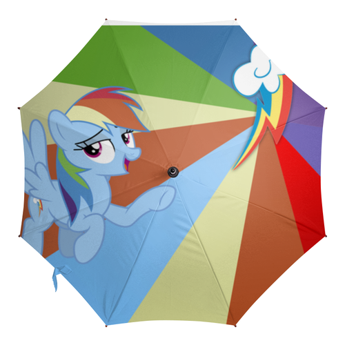 Заказать зонт в Москве. Зонт-трость с деревянной ручкой Rainbow Dash Color Line от shadow_dash - готовые дизайны и нанесение принтов.