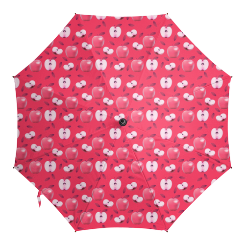 Заказать зонт в Москве. Зонт-трость с деревянной ручкой Красные яблочки от T-shirt print  - готовые дизайны и нанесение принтов.