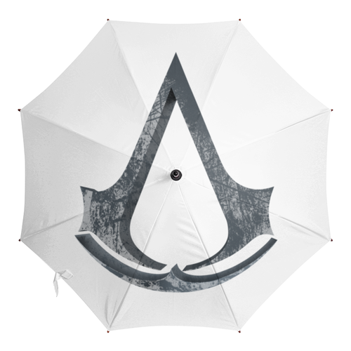 Заказать зонт в Москве. Зонт-трость с деревянной ручкой Assassin’s Creed от GeekFox  - готовые дизайны и нанесение принтов.
