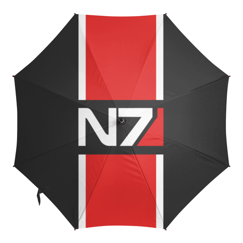 Заказать зонт в Москве. Зонт-трость с деревянной ручкой Mass Effect от Nos  - готовые дизайны и нанесение принтов.