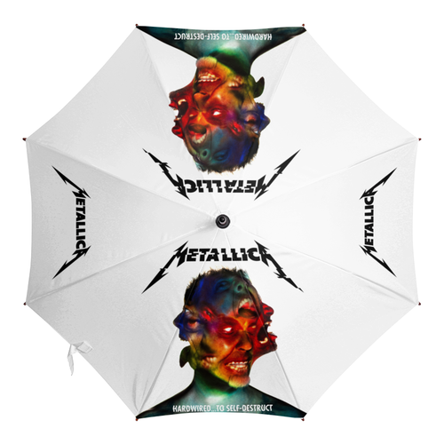 Заказать зонт в Москве. Зонт-трость с деревянной ручкой Metallica от Vladec11 - готовые дизайны и нанесение принтов.