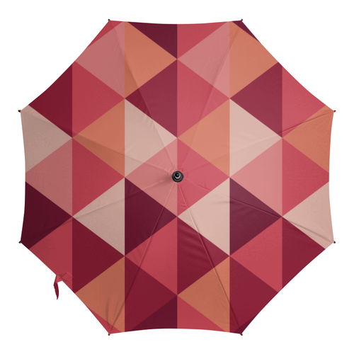 Заказать зонт в Москве. Зонт-трость с деревянной ручкой Треугольная абстракция от BeliySlon - готовые дизайны и нанесение принтов.
