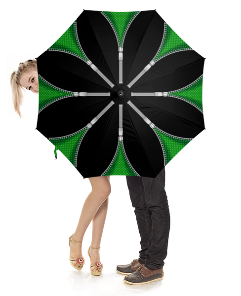 Заказать зонт в Москве. Зонт-трость с деревянной ручкой Зеленая чешуя от IrinkaArt  - готовые дизайны и нанесение принтов.