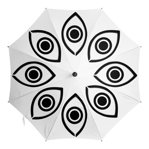 Заказать зонт в Москве. Зонт-трость с деревянной ручкой Бездомный бог (Маска с глазом) от GeekFox  - готовые дизайны и нанесение принтов.