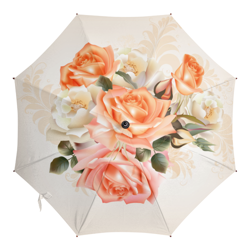 Заказать зонт в Москве. Зонт-трость с деревянной ручкой Чайная роза от Ирина - готовые дизайны и нанесение принтов.