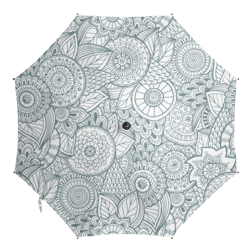 Заказать зонт в Москве. Зонт-трость с деревянной ручкой Цветочная абстракция от BeliySlon - готовые дизайны и нанесение принтов.
