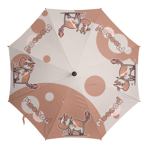 Заказать зонт в Москве. Зонт-трость с деревянной ручкой MooooD от Катя Муу - готовые дизайны и нанесение принтов.
