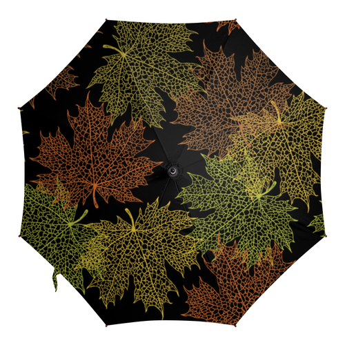 Заказать зонт в Москве. Зонт-трость с деревянной ручкой Кленовые листья от Yaroslava - готовые дизайны и нанесение принтов.