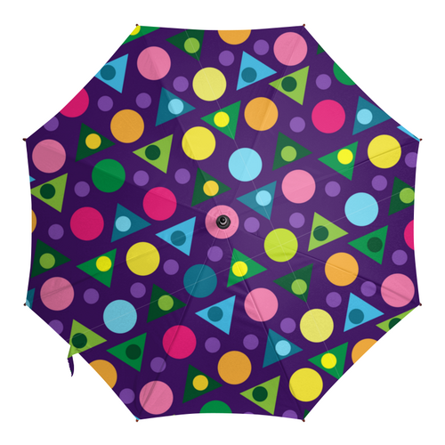 Заказать зонт в Москве. Зонт-трость с деревянной ручкой Пёстрая геометрия от IrinkaArt  - готовые дизайны и нанесение принтов.