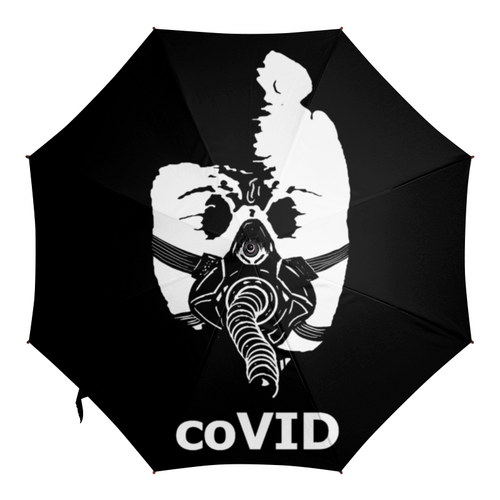 Заказать зонт в Москве. Зонт-трость с деревянной ручкой coVID от Дана Столыпина - готовые дизайны и нанесение принтов.