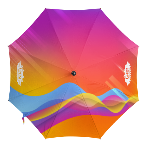 Заказать зонт в Москве. Зонт-трость с деревянной ручкой Q-FEST umbrella от msnus - готовые дизайны и нанесение принтов.