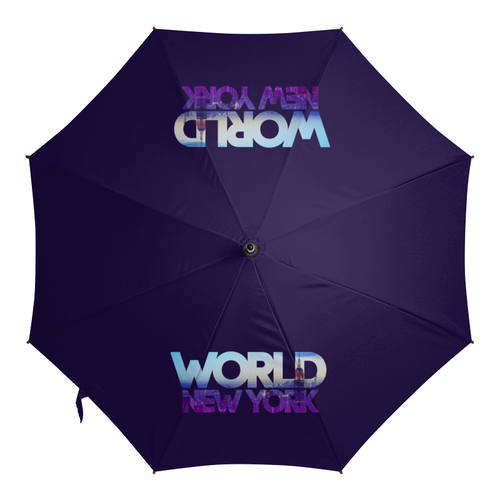 Заказать зонт в Москве. Зонт-трость с деревянной ручкой World New York от Octopuslabel - готовые дизайны и нанесение принтов.