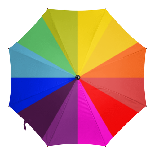 Заказать зонт в Москве. Зонт-трость с деревянной ручкой радуга от queen  - готовые дизайны и нанесение принтов.