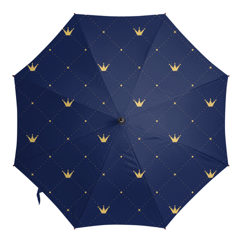Заказать зонт в Москве. Зонт-трость с деревянной ручкой Корона от Crypto Style - готовые дизайны и нанесение принтов.
