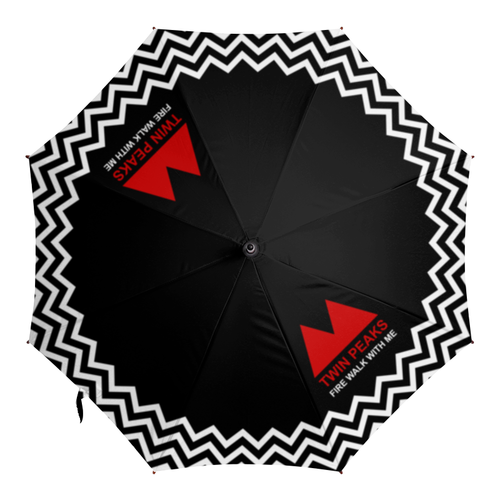 Заказать зонт в Москве. Зонт-трость с деревянной ручкой Твин Пикс от geekbox - готовые дизайны и нанесение принтов.
