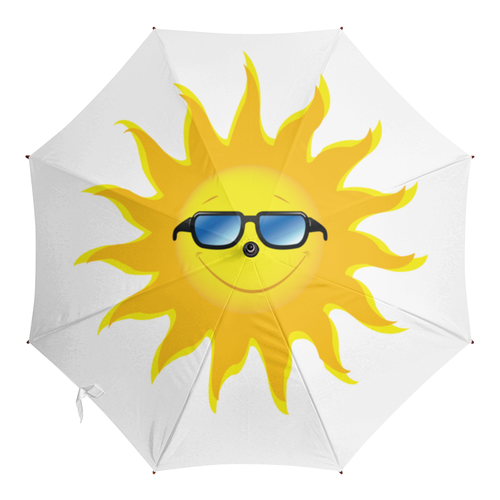 Заказать зонт в Москве. Зонт-трость с деревянной ручкой солнце от Mari_M - готовые дизайны и нанесение принтов.