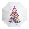 Заказать зонт в Москве. Зонт-трость с деревянной ручкой Новогодние узоры от FireFoxa - готовые дизайны и нанесение принтов.