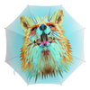 Заказать зонт в Москве. Зонт-трость с деревянной ручкой Лиса Low Poly от natulia_hatulia@yahoo.com - готовые дизайны и нанесение принтов.