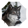 Заказать зонт в Москве. Зонт-трость с деревянной ручкой Серый волк от weeert - готовые дизайны и нанесение принтов.