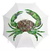 Заказать зонт в Москве. Зонт-трость с деревянной ручкой Зеленый краб. от Alexey Evsyunin - готовые дизайны и нанесение принтов.