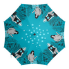 Заказать зонт в Москве. Зонт-трость с деревянной ручкой Модная девушка в бирюзовом в городе (2) от eszadesign - готовые дизайны и нанесение принтов.