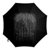 Заказать зонт в Москве. Зонт-трость с деревянной ручкой Голограмма череп от weeert - готовые дизайны и нанесение принтов.