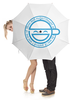 Заказать зонт в Москве. Зонт-трость с деревянной ручкой Смеющийся человек от GeekFox  - готовые дизайны и нанесение принтов.