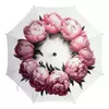 Заказать зонт в Москве. Зонт-трость с деревянной ручкой Венок из розовых пионов от p_i_r_a_n_y_a  - готовые дизайны и нанесение принтов.