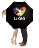 Заказать зонт в Москве. Зонт-трость с деревянной ручкой Likee (LIKE Video) от vista12761@rambler.ru - готовые дизайны и нанесение принтов.