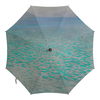 Заказать зонт в Москве. Зонт-трость с деревянной ручкой Озеро Аттерзее (Густав Климт) от trend - готовые дизайны и нанесение принтов.