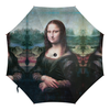 Заказать зонт в Москве. Зонт-трость с деревянной ручкой Мона Лиза от trend - готовые дизайны и нанесение принтов.