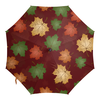 Заказать зонт в Москве. Зонт-трость с деревянной ручкой зонт с узором из листьев клена от Екатерина Куриленко - готовые дизайны и нанесение принтов.