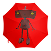 Заказать зонт в Москве. Зонт-трость с деревянной ручкой Bad Robot от Дана Столыпина - готовые дизайны и нанесение принтов.