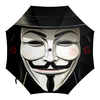Заказать зонт в Москве. Зонт-трость с деревянной ручкой V for Vendetta от balden - готовые дизайны и нанесение принтов.